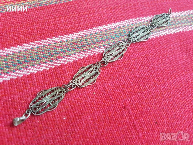 Сребърна гривна филигран , снимка 2 - Гривни - 53772461