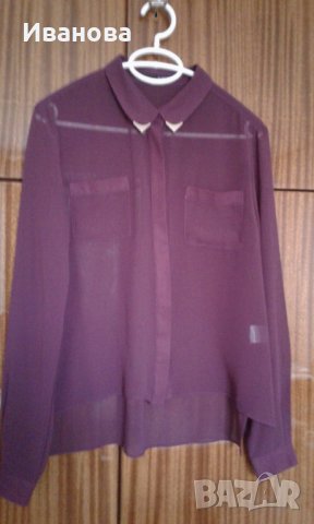 Риза с дълъг ръкав бордо