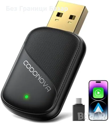 Нов CarPlay Wireless адаптер Android Auto WiFi Bluetooth 5.3 USB-C USB-A кола телефон връзка