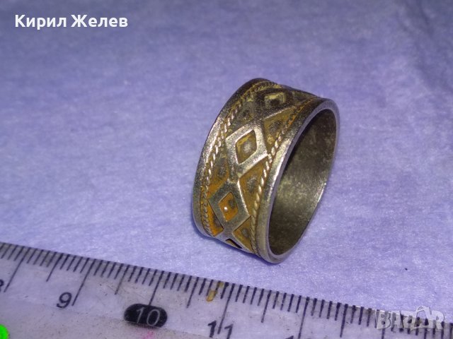 Стар РЕТРО ОРНАМЕНТИРАН СРЕБЪРЕН ПРЪСТЕН ОКСИДИРАНО СРЕБРО 925 с ПАТИНА ХАЛКА РЪЧНА ИЗРАБОТКА 40621, снимка 3 - Пръстени - 42644116