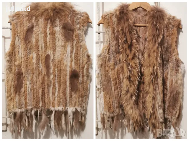 Елек естествен косъм заек и енот