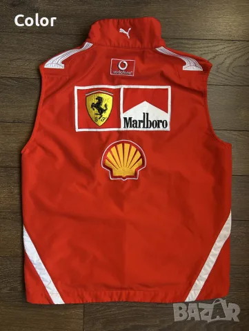 Vintage елек Puma Scuderia Ferrari Team Issue, снимка 4 - Други спортове - 56011496