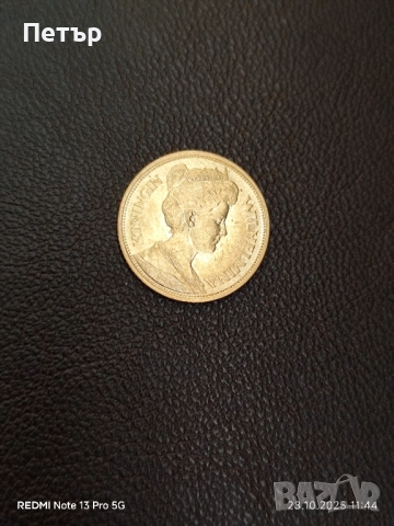 5 златни гулдена "Вилхелмина", кралство Нидерландия 1912 година, снимка 3 - Нумизматика и бонистика - 52231081