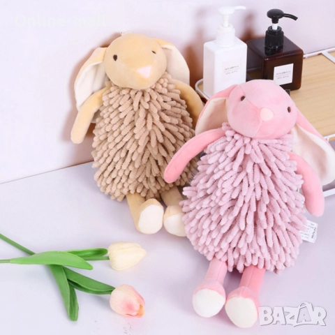 2в1 Голямо плюшено Зайче– Играчка и Кърпа за Ръце, снимка 5 - Плюшени играчки - 51533688