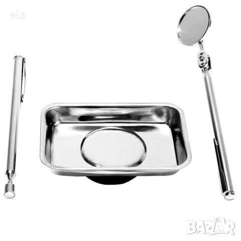 Магнитен комплект от 3 части, тава, огледало и  телескопичен магнит, снимка 2 - Аксесоари и консумативи - 41734972