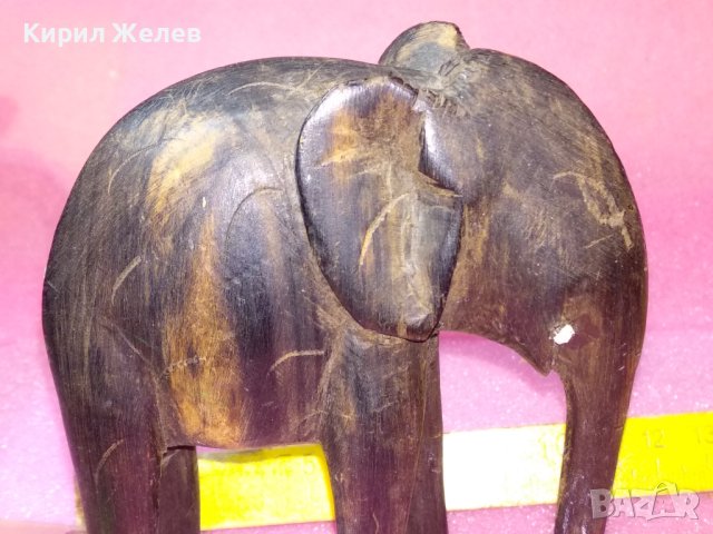СТАРО АБАНОСОВО СЛОНЧЕ ФИГУРКА СТАТУЕТКА от АБАНОС АФРИКА РЪЧНА ХУДОЖЕСТВЕНА ИЗРАБОТКА 16955, снимка 6 - Статуетки - 44313686