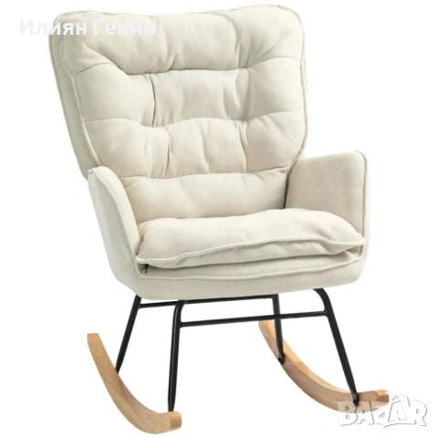 Люлеещ се стол HOMCOM, широка седалка, висока облегалка