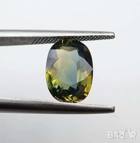 Рядък ненагряван двуцветен сапфир 2.01кт! Сертификат! Нов!, снимка 2 - Други - 47390457