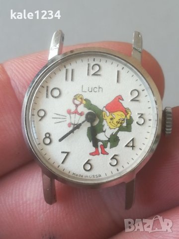 Анимиран часовник Luch. Made in USSR. Vintage watch. Механичен. Колекционерски, ретро модел. Детски, снимка 2 - Детски - 41519016