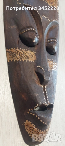 дърворезба маска Африка за ценители 50см , снимка 3 - Декорация за дома - 53845472