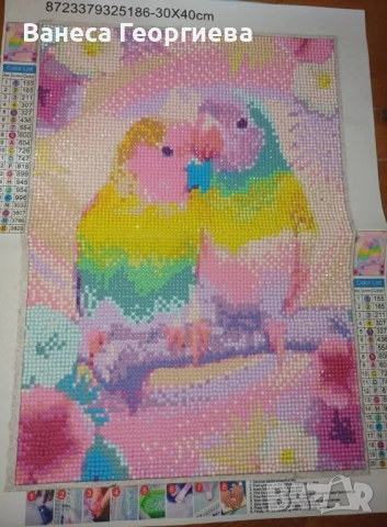 Диамантени гоблени - замъка на Дисни и две папагалчета, снимка 2 - Художествена литература - 51857945