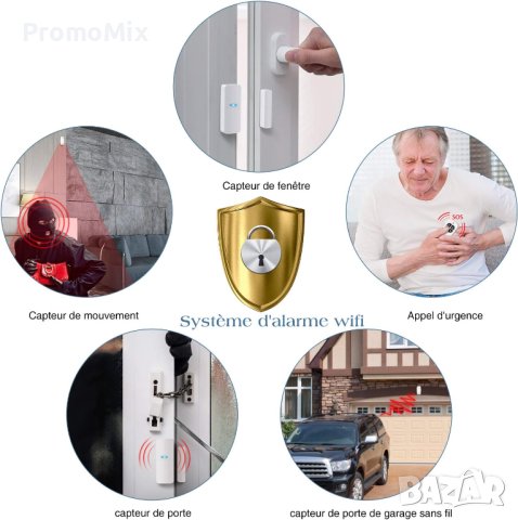 Смарт алармена система Thustar QXC-200/QXC-300 Smart система за сигурност Безжична Wifi smart, снимка 4 - Други стоки за дома - 41961830