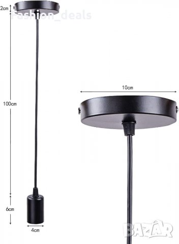 Нов метален осветител за крушка E27 държач за лампа Таванна роза Фасонка, снимка 2 - Други - 39366926