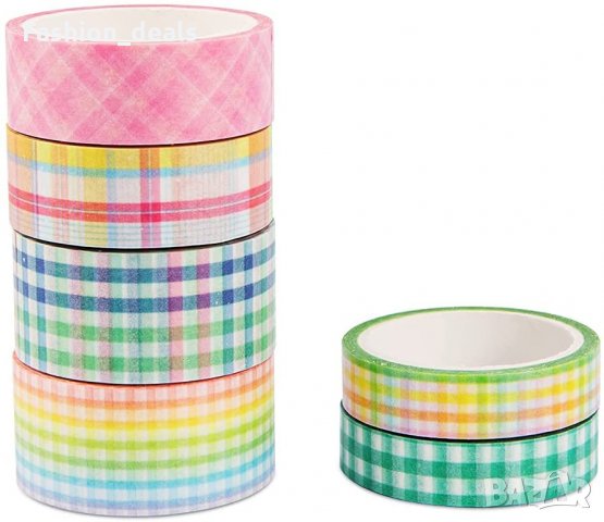 6 ролки декоративнo тиско хартия Washi tape ленти за опаковане занаяти декорация