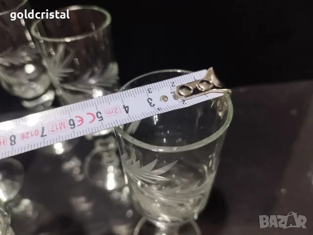 ретро стъклени чаши за ракия, снимка 3 - Антикварни и старинни предмети - 55850101