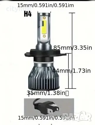 Комплект 2 бр. авто лампи/крушки H4, LED, 6000K, снимка 7 - Аксесоари и консумативи - 48462441