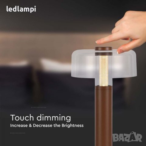 Настолна LED Лампа 1W Димиране Кафява Презареждане Топло Бяла Светлина, снимка 2 - Настолни лампи - 41143410