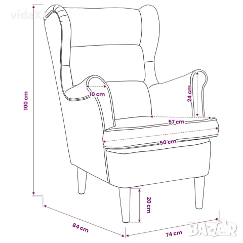vidaXL Фотьойл, черен, кадифе, снимка 9 - Дивани и мека мебел - 56146808