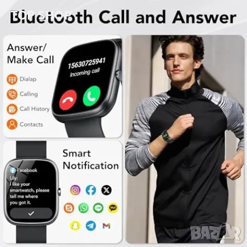 Нов Водоустойчив IP68 смарт часовник за Android/iOS с мониторинг на съня, снимка 2 - Смарт гривни - 49567206