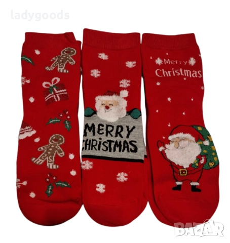 Коледни дамски чорапи.Модел 2., снимка 3 - Дамски чорапи - 52789511