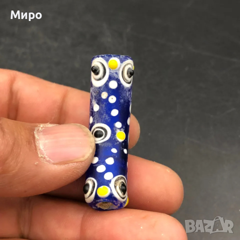 РИСУВАНО СТЪКЛО СТАРА МЪНИСТА ТАЛИСМАН ПРОТИВ УРОКИ АМУЛЕТ ДЗИ МЪНИСТА , снимка 2 - Други ценни предмети - 44656188