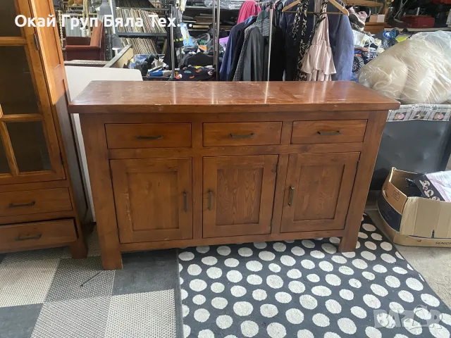 комплект дървена витрина и бюфет, снимка 4 - Бюфети - 55828852
