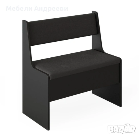 Черна тапицирана пейка с ракла 5632