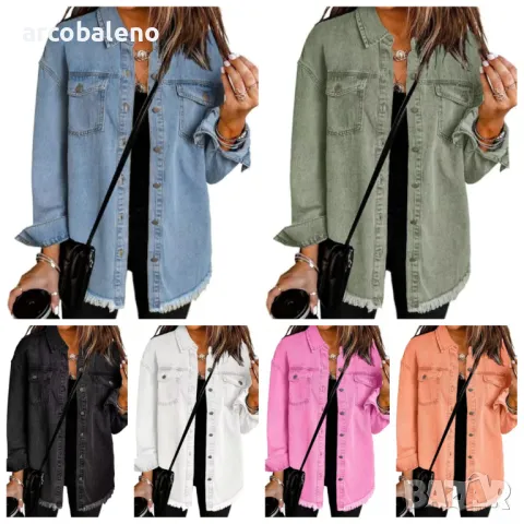 Дамска дънкова риза, 12цвята 