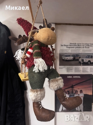 Коледна фигура Елен на люлка, снимка 4 - Декорация за дома - 52741750