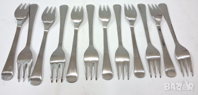 12 Десертни вилички "Петко Денев" - Габрово, неизползвани, снимка 6 - Прибори за хранене, готвене и сервиране - 31147822