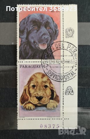 Парагвай кучета 1986 с печат и номер.