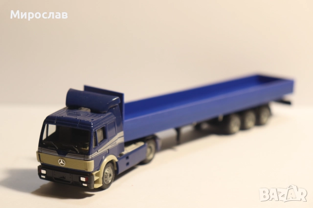 HERPA 1:87 H0 MERCEDES BENZ РЕМАРКЕ КАМИОН TIR МОДЕЛ, снимка 4 - Колекции - 52501328