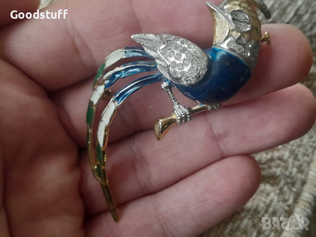Арт Деко стара брошка,Pierre Cardin,емайл,маркировки,позлата , снимка 7 - Антикварни и старинни предмети - 53427605
