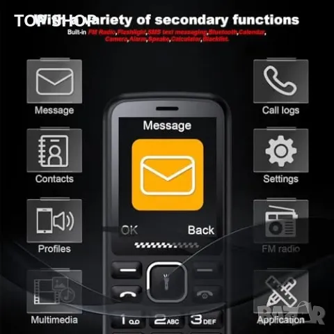 Нов Мобилен телефон с големи бутони за възрастни Отключен SOS бутон, снимка 5 - Motorola - 49532821