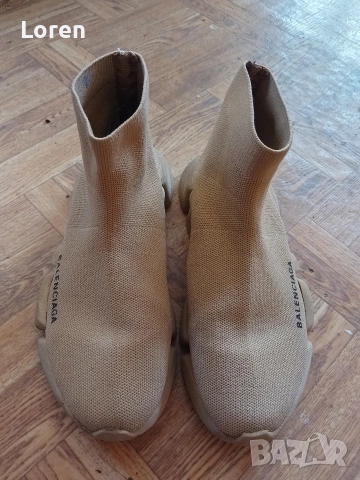 *Balenciaga*Кремав цвят платнени ботинки, снимка 3 - Дамски боти - 53833292