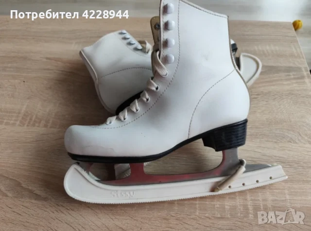 Дамски / детски Кънки за лед, естествена кожа, фигурно пързаляне номер 35