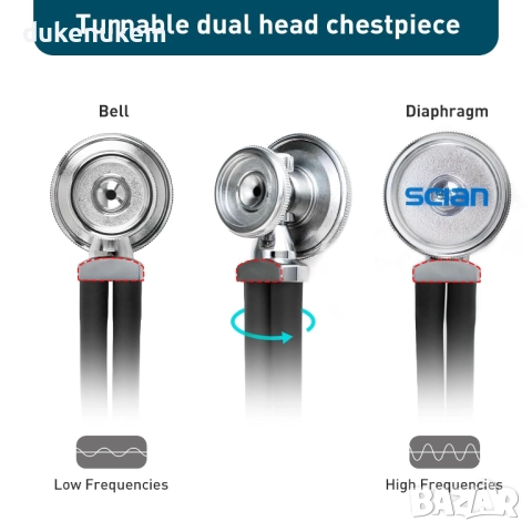 Професионален стетоскоп 5-в-1 Sprague Rappaport, за възрастни, деца и бебета, снимка 3 - Уреди за диагностика - 52606697