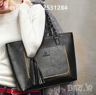 Нова дамска черна чанта ! Нова дамска кафява , цвят камел чанта!, снимка 2 - Чанти - 49810407