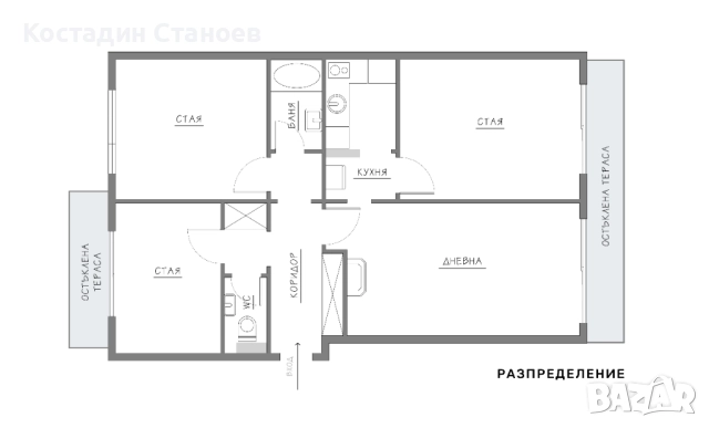 Продавам тристаен в София кв.Иван Вазов , снимка 9 - Апартаменти - 52031284