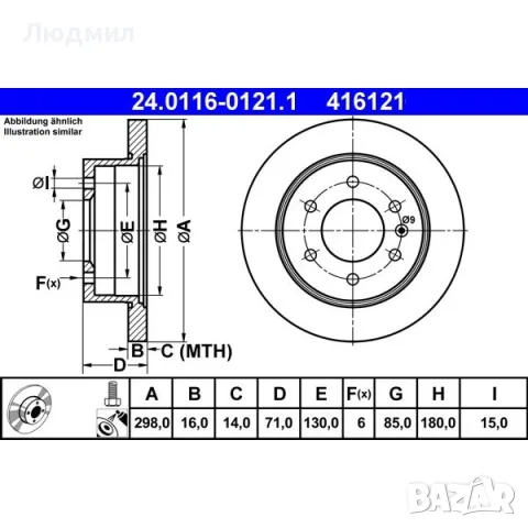 Комплект НОВИ задни спирачни дискове ATE за Mercedes Sprinter / VW Crafter (298 мм)
