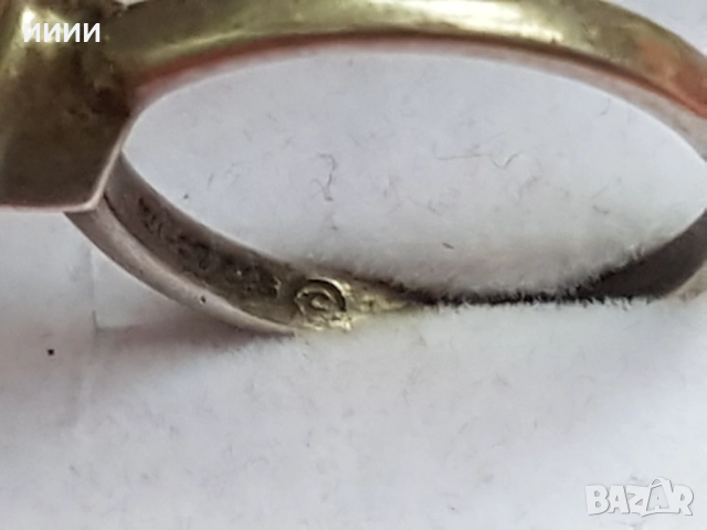 Сребърен пръстен с камък сърце, снимка 2 - Пръстени - 52813116