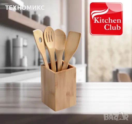 Комплект кухненски прибори от бамбук 