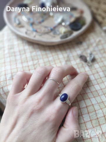 Сребърен пръстен с естествен камък 