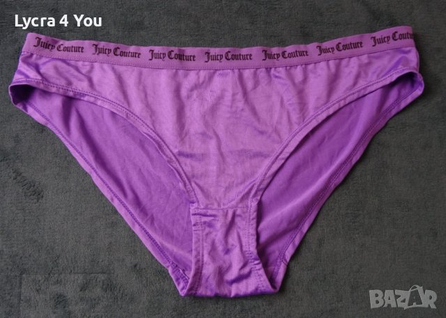 L лилави дамски бикини с лека лъскавина и лого на колана, снимка 1