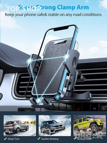 Луксозна и надеждна стойка за смартфон за автомобил VICSEED, снимка 5 - Селфи стикове, аксесоари - 48804616