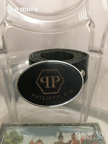 Philipp Plein Hexagon мъжки колан естествена кожа