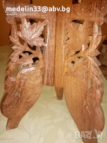 Дърворезба стара дъб сгъваема поставка за блюда, вази, украса и др. 