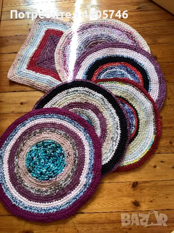  Нов ръчно плетен кръгъл килим, снимка 1