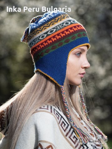 Автентична двулицева перуанска шапка Chullo различни цветове, снимка 7 - Шапки - 40190376