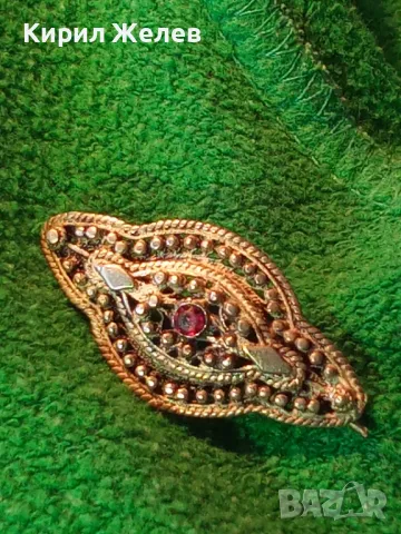 СТАРИННА СКЪПОЦЕННА ФИЛИГРАННА СРЕБЪРНА БРОШКА ВИСОКА ПРОБА СРЕБРО с НАТУРАЛЕН РУБИН 47936, снимка 16 - Антикварни и старинни предмети - 48476670